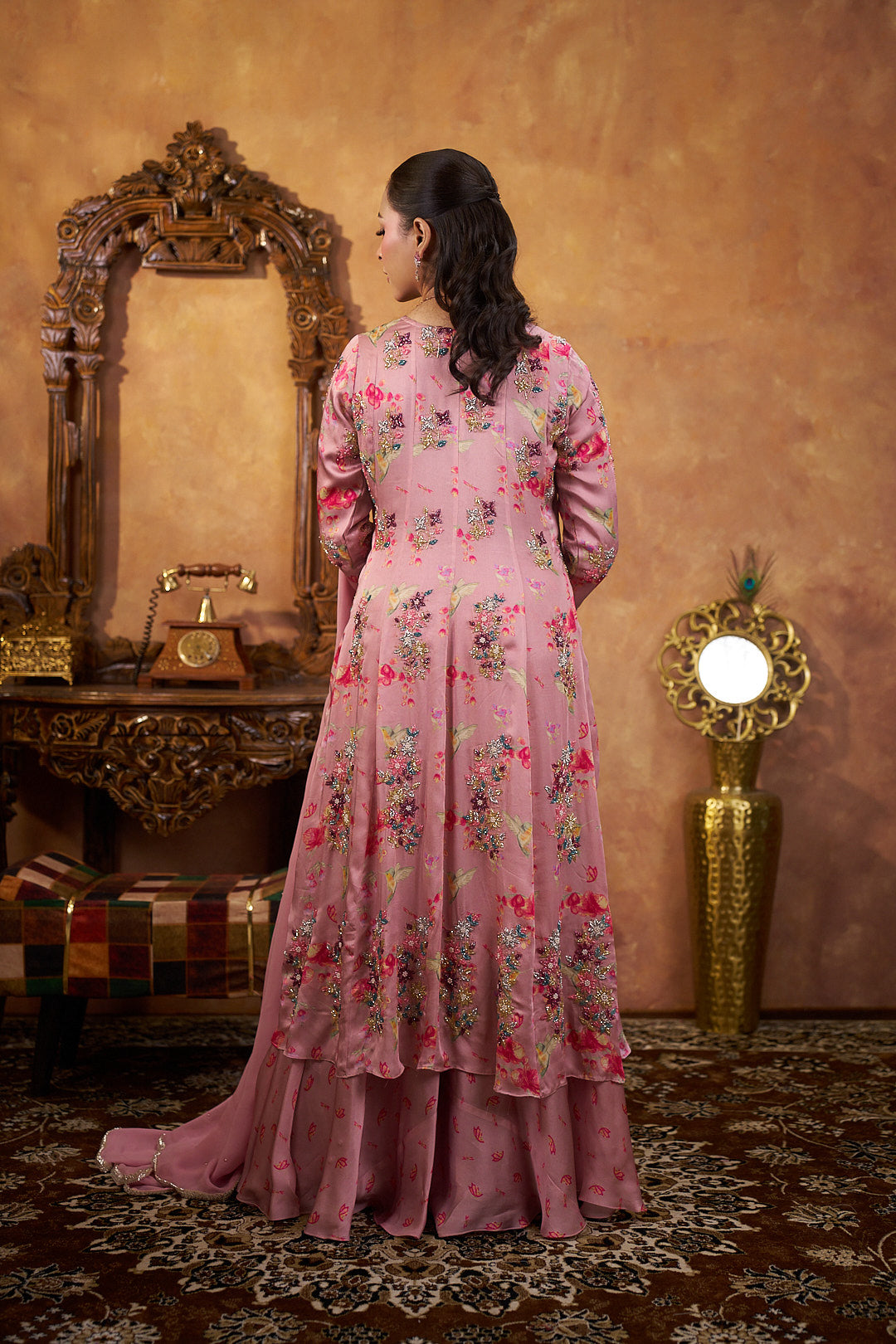 Blush Bloom Embroidered Sharara Set