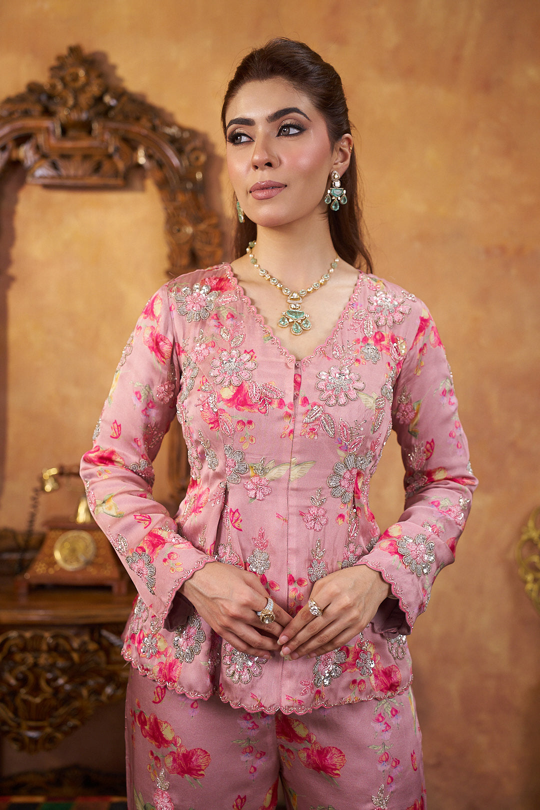 Blush Jardin Embroidered Co-Ord Set