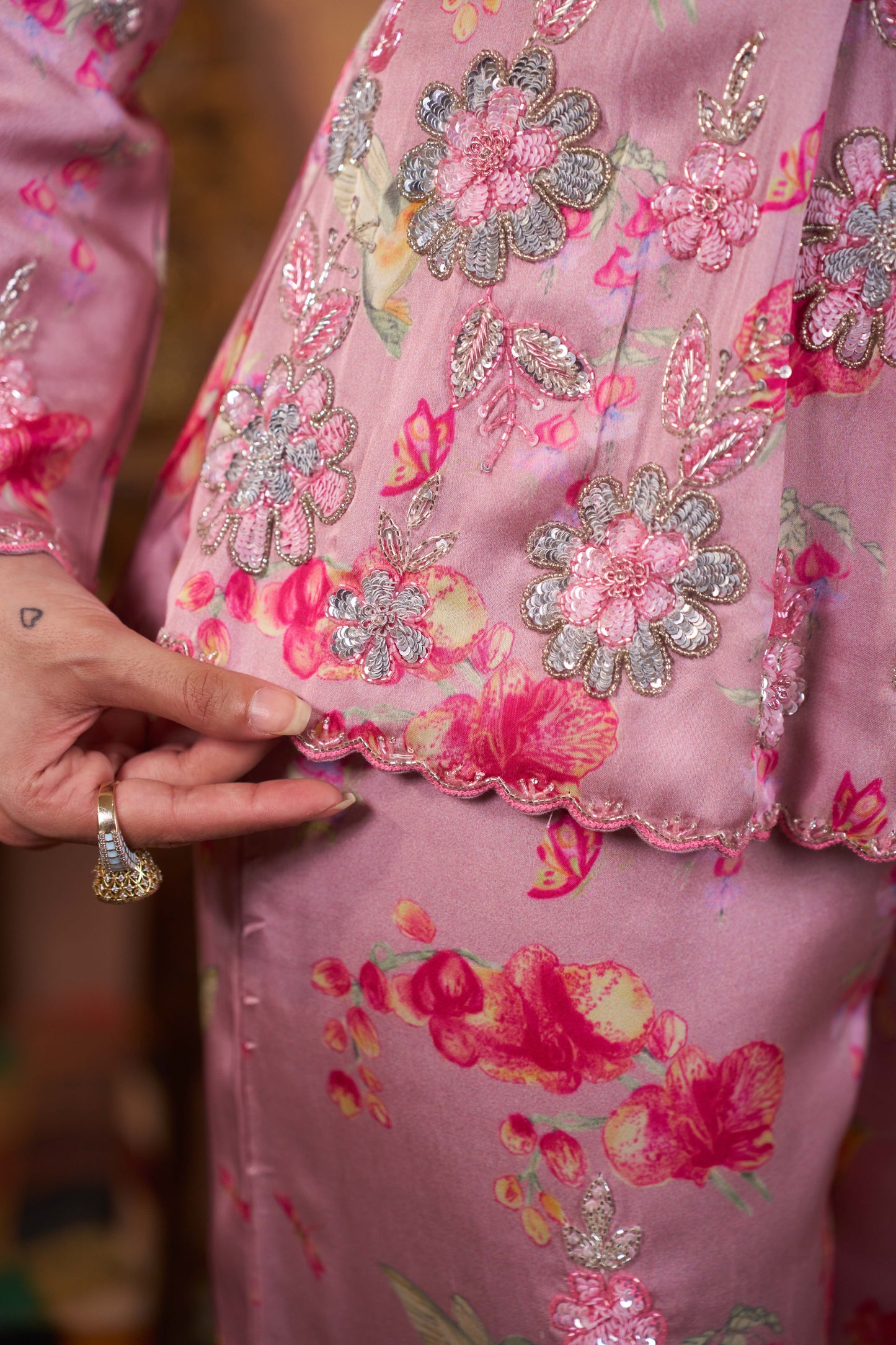 Blush Jardin Embroidered Co-Ord Set