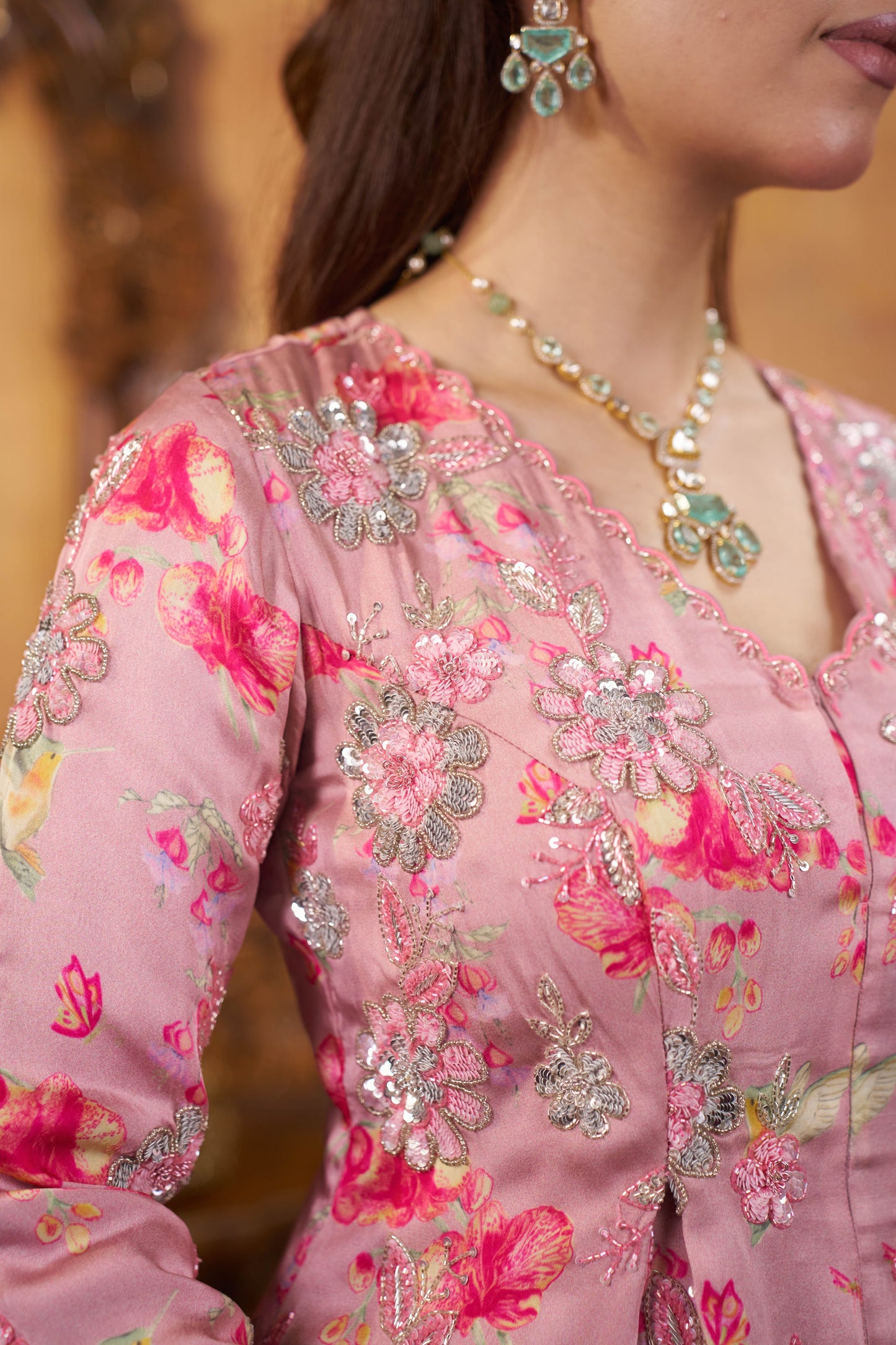 Blush Jardin Embroidered Co-Ord Set