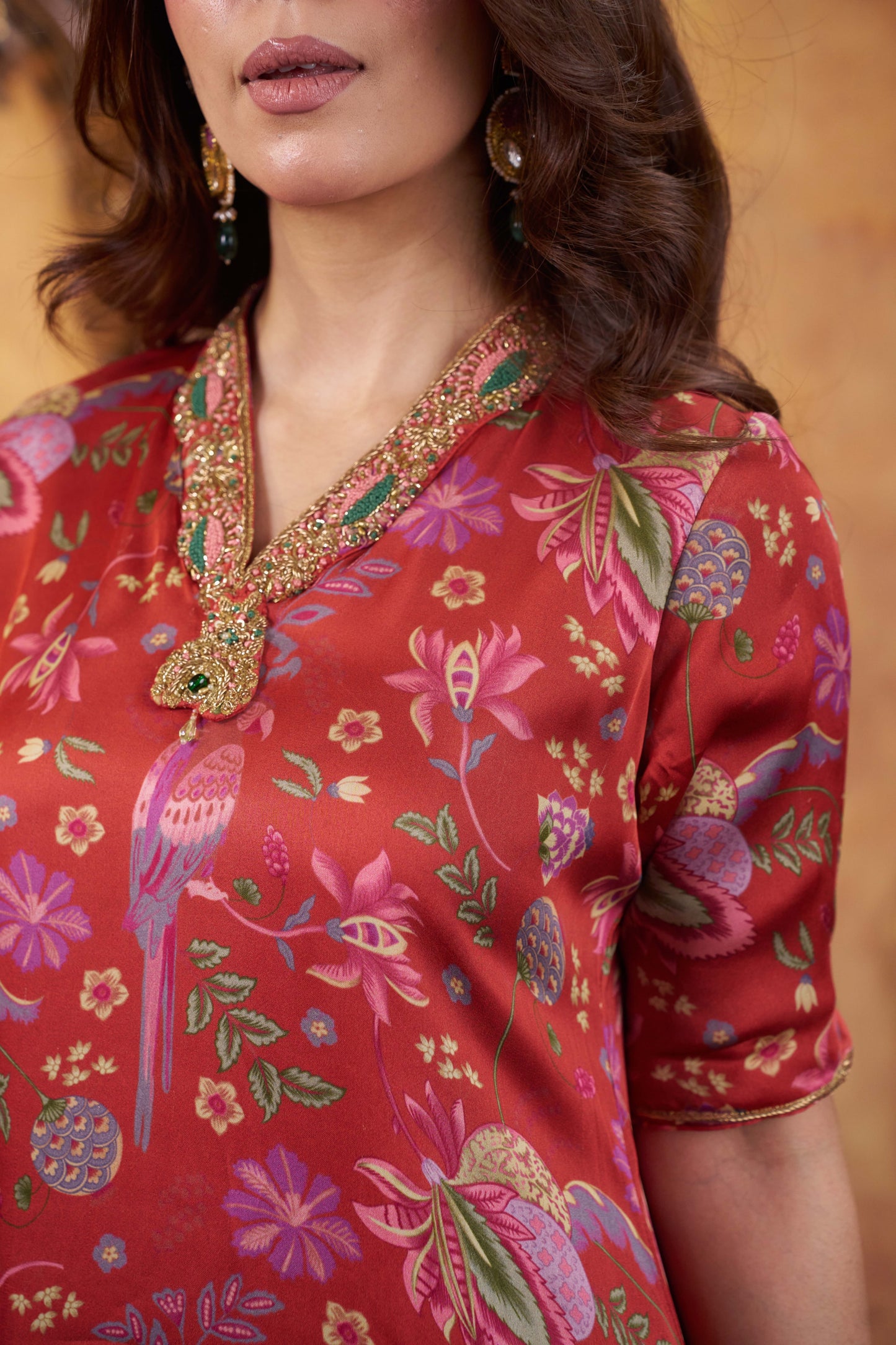 Crimson Jardin Printed Kurta & Sharara Set
