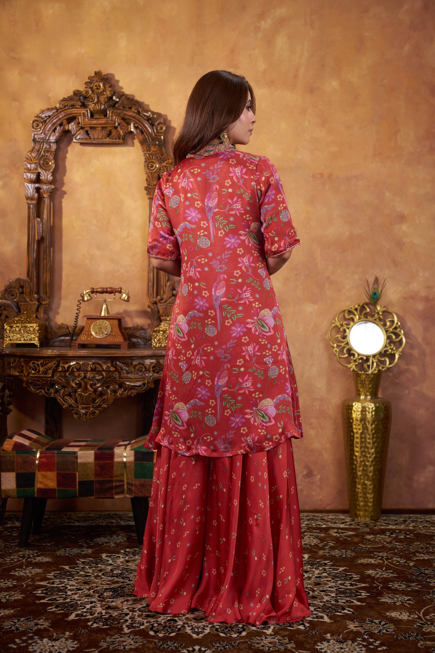 Crimson Jardin Printed Kurta & Sharara Set