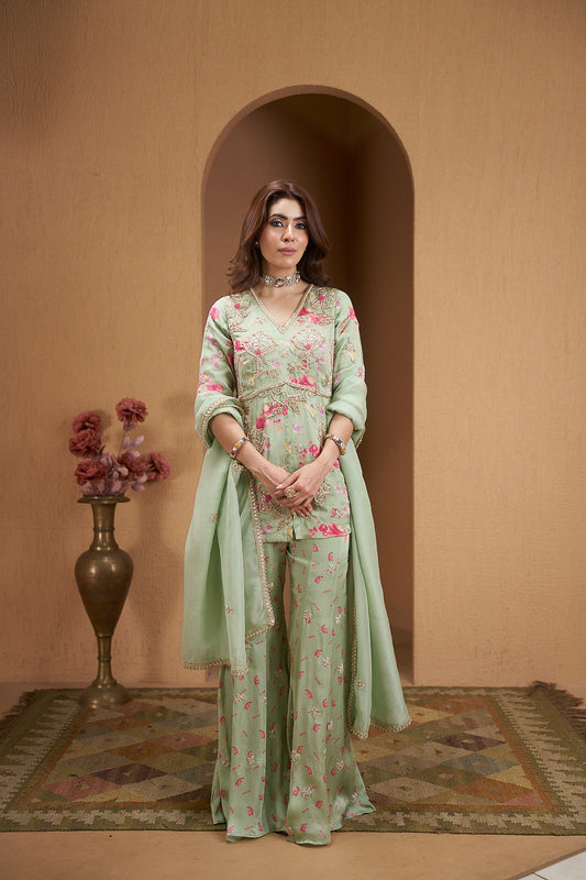 Celeste Bloom Embroidered Kurta Set with Dupatta