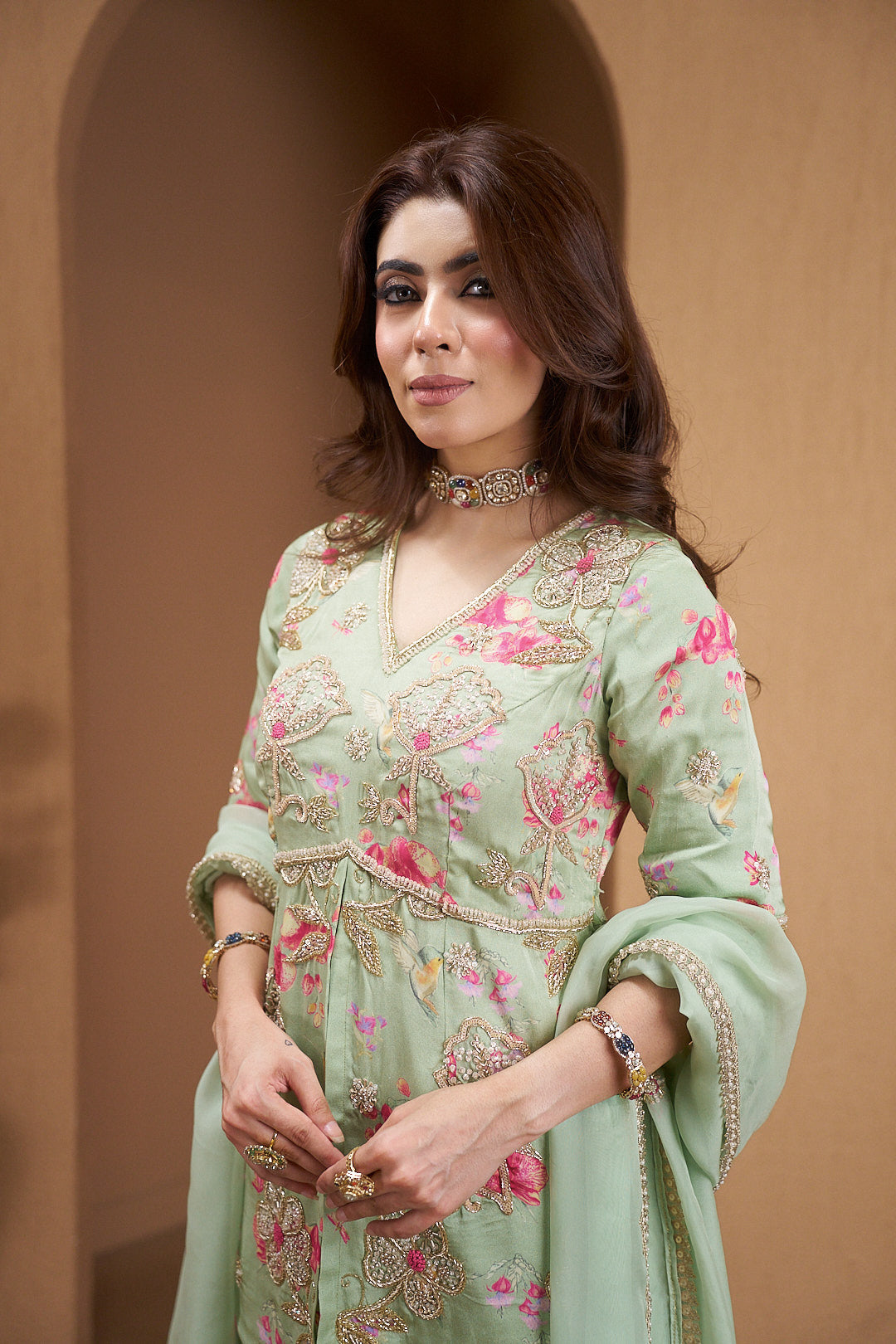 Celeste Bloom Embroidered Kurta Set with Dupatta