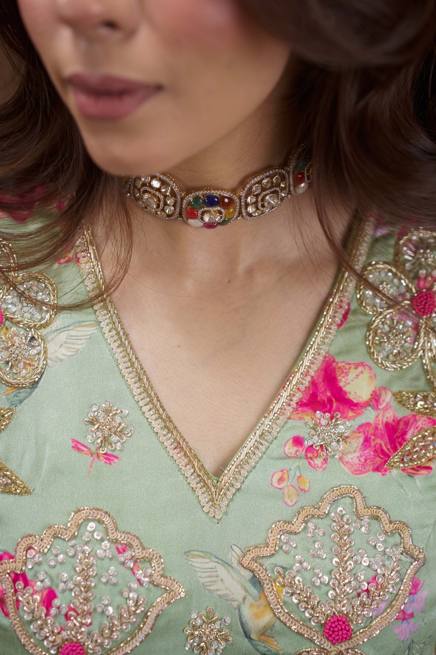 Celeste Bloom Embroidered Kurta Set with Dupatta