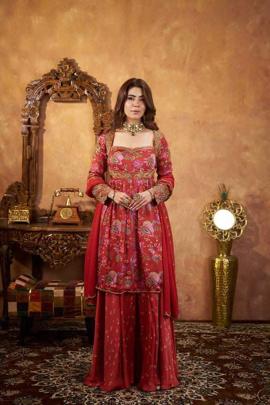 Rosette Bloom Sharara Set